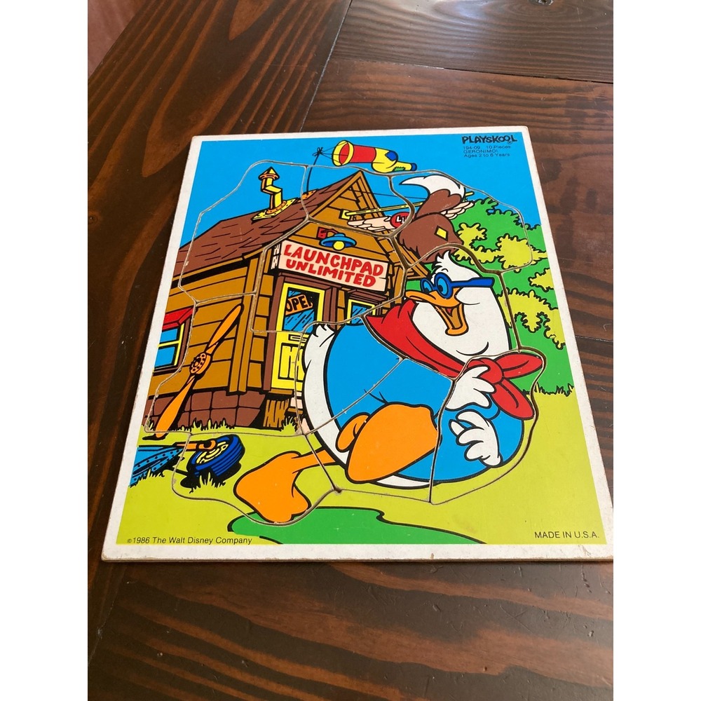 Vintage 1986 Disney Playskool Wooden Puzzle Geronimo! 10 Pcs 194-09 Made in USA